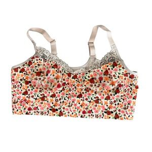 Women's Ruby Ribbon Bra Bralette 1801 Heritage Lace Demiette Floral Size 34